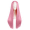 MapofBeauty 28 Inch/70 cm Women Long Straight Synthetic Wig, Special Light Hot Pink