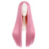 MapofBeauty 28 Inch/70 cm Women Long Straight Synthetic Wig, Special Light Hot Pink