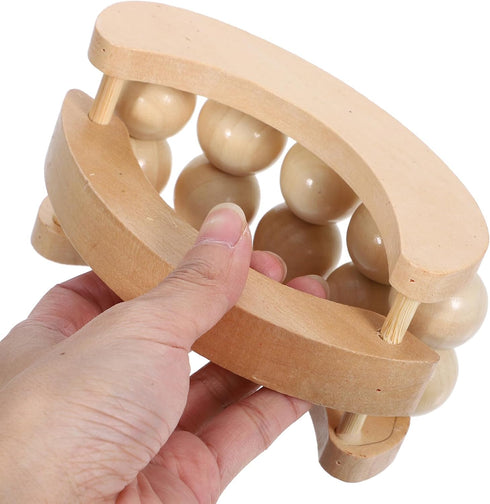 Ipetboom Wooden Roller Body Handheld Manual Massage Tool for Back Foot and Muscle Relief Lightweight Design for Home