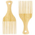 2-Piece Bamboo Comb Set for Afro Hair, Natural Anti-Static Picks for Curly, Thick Hair, Eco-Friendly Styling Solution