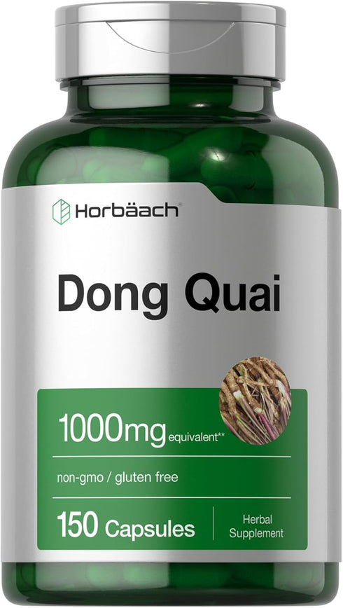 Horbaach Dong Quai Capsules | 1000mg | 150 Count | Non-GMO, Gluten Free Traditional Herb Supplement