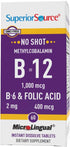 Superior Source No Shot Vitamin B12 Methylcobalamin (1000 mcg), 60 Ct - Quick Dissolve MicroLingual Tablets for Energy