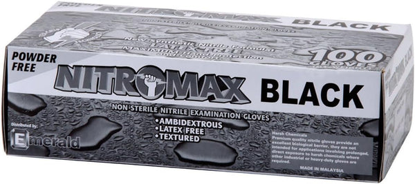 Emerald Nitromax Black X-Large Gloves 1085, 100 per box