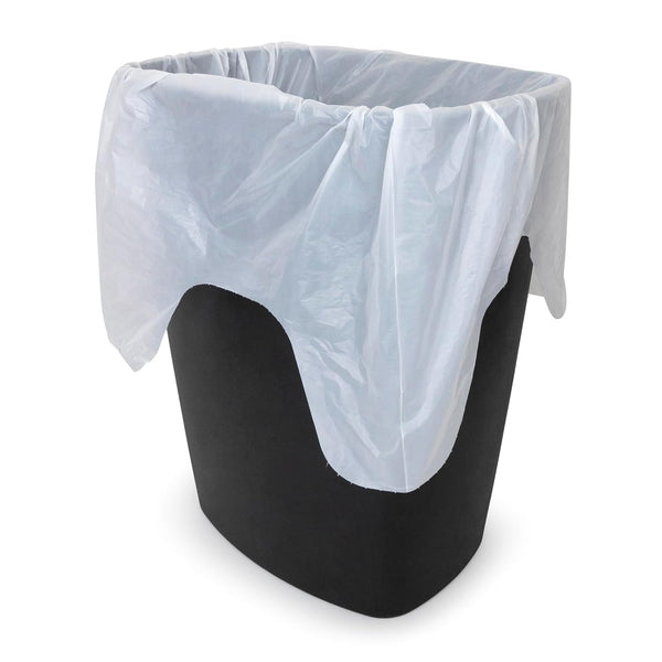 Plasticplace 8 Gallon Trash Bags with Flaps, 110 Count, Value Line White Garbage Can Liners