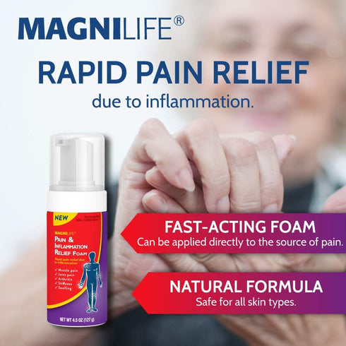 MagniLife Pain & Inflammation Relief Foam, Natural Muscle, Joint, and Arthritis Pain Relief, 4oz.