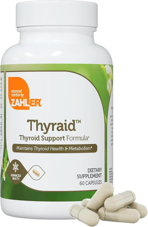 Zahler Thyraid - Thyroid Support Complex with Iodine, Zinc, L-Tyrosine, Ashwagandha, Forskholii - 60 Capsules