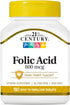 21st Century Folic Acid Tablets 800 mcg, Assorted, 180 Count