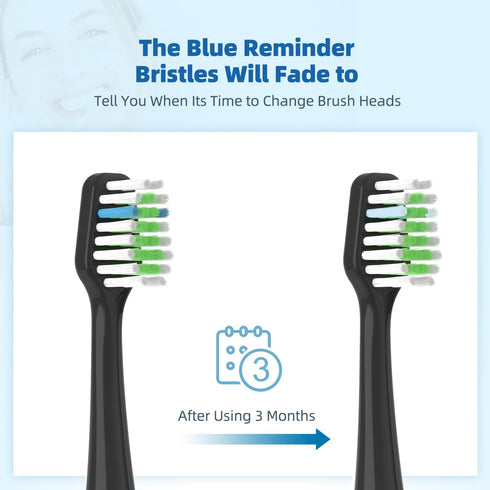 Replacement Toothbrush Heads for Waterpik - Fits Complete Care 9.0 (CC-01), Care 5.0 (WP-862), Sonic Electric Toothbrush