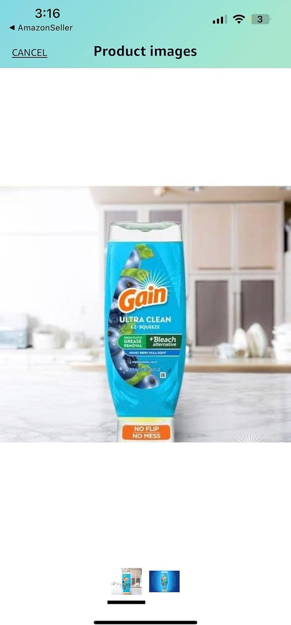 Gain Dishwashing Liquid Dish Soap, Honey Berry Hula