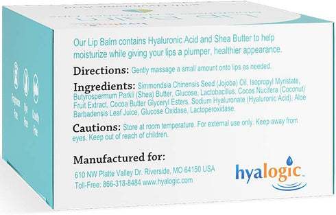 Hyalogic Episilk Hydrating Lip Balm with Hyaluronic Acid 0.5oz (Pack of 3) - Natural Moisturizing for Plump Healthy Lips