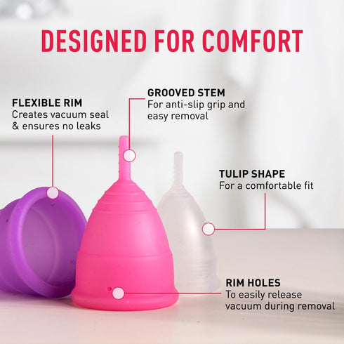 Sirona Reusable Menstrual Cup - Large for Women, Period Cup with No Rashes or Leakage, Best Alternative to Pads