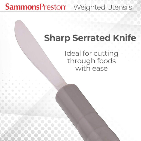 Sammons Preston Weighted Knife with Serrations, 8 oz. Additional Weight, 1" Diameter Handle, 4.5" Long