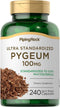 Piping Rock Pygeum 100mg Capsules, 240 Count, Standardized Extract, Non-GMO, Gluten Free Supplement for Men
