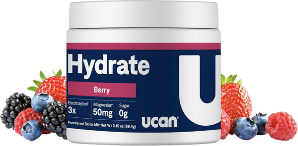 UCAN Hydrate Electrolyte Drink Mix (Berry, 30 Servings) Sugar-Free, Keto-Friendly, Vegan, Non-GMO, Gluten-Free