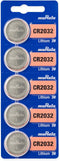 Murata CR2032 Battery DL2032 ECR2032 3V Lithium Coin Cell (5 Batteries)
