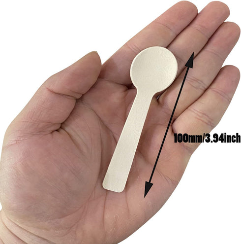 200pcs Mini Wooden Spoons, 4 Inch Biodegradable Birchwood Disposable Cutlery for Parties, Weddings, Camping