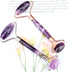 MESKEL Set 1 Amethyst Rough Stone Face Care Massage Tool Amethyst Roller Gua Sha Massage Natural Crystal Jade Massager