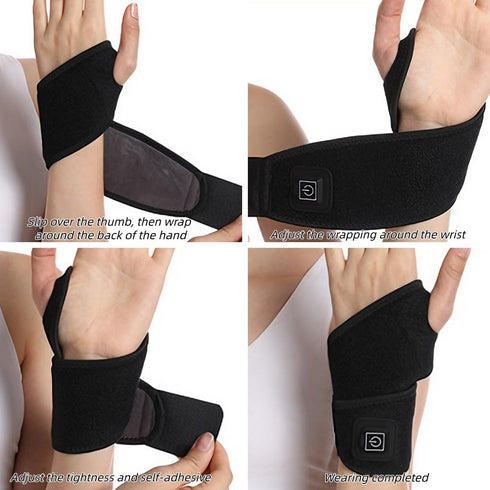 ITODA 3 Wrist Heating Pad USB Heated Wrist Wrap Brace Heat Levels Wrists Thumb Brace Hand Heating Pad for Pain Relief