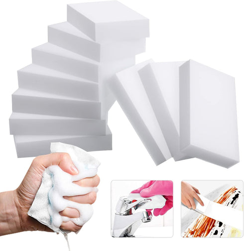 Magic Sponge Eraser, 100 Pack Melamine Sponge Foam, Non-Scratch Household Cleaning Pads for Kitchen, Bathroom, and More