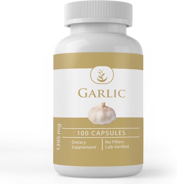 PURE ORIGINAL INGREDIENTS Garlic Capsules, (100 Capsules) Always Pure, No Additives Or Fillers, Lab Verified