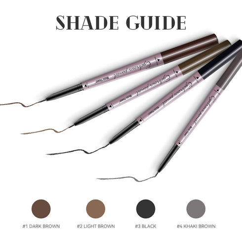 Double Ended Eyebrow Pencil, Waterproof Natural Brow Enhancing Pen, Long Lasting Eye Makeup, Black, Pack of 1