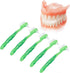 5pcs Denture Brush Set - Brushes Double Bristle Head for Denture Care (Green)