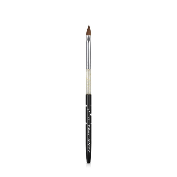 Black Size 2# 100% Kolinsky Sable Acrylic Nail Art Brushes UV Gel Nail Painting Pen Brushes (Size 2)