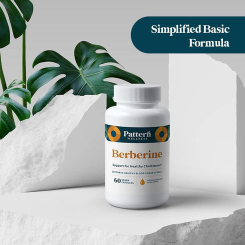 Pattern Wellness Berberine Supplement - Organic Ceylon Cinnamon, Antioxidant Support, 60 Non-GMO Capsules