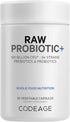 Codeage Raw Probiotic+ Supplement - 100 Billion CFU - 30 Capsules - 34 Strains with Digestive Enzymes & Raw Prebiotics