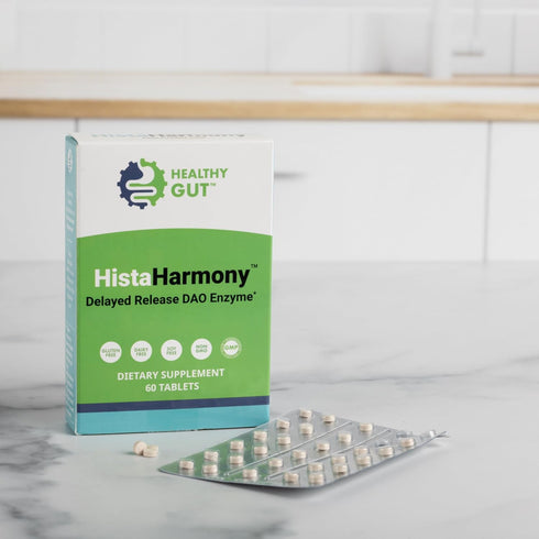 Healthy Gut HistaHarmony, Delayed Release DAO Histamine Support Enzyme, 60 Servings