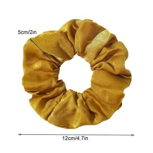 Silk Satin Scrunchies for Women, Big Hair Ties No Crease Ponytail Holders in Beige, Gray, Dark Yellow, Light Yellow