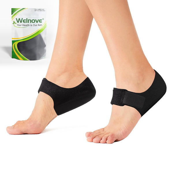 Welnove 2PCS Heel Protectors - Heel Pads for Pain Relief from Plantar Fasciitis, Heel Spur, Tendinitis, Cracked Heels