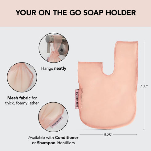 Kitsch Bar Soap Saver Bag – Recycled Mesh Pouch for Body Wash, Conditioner & Shampoo Bars, Eco-Friendly Holder