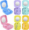 6 Pack Colorful Contact Lens Case Travel Kit, Holder with Mirror, Bottle, Tweezers, and Remover Tool