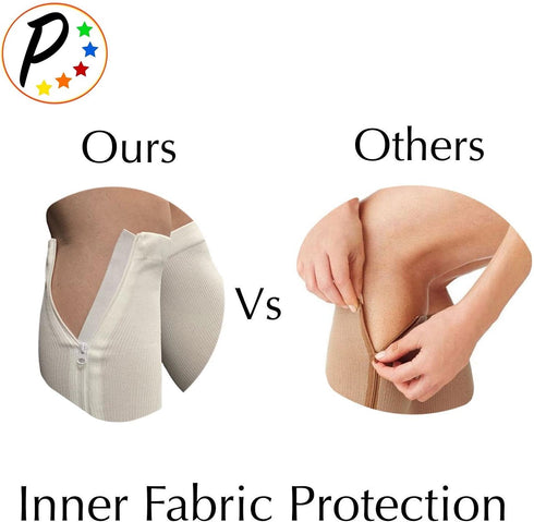 Original White Compression Leg Zipper Closed Toe Socks, 20-30 mmHg (3X-Large)
