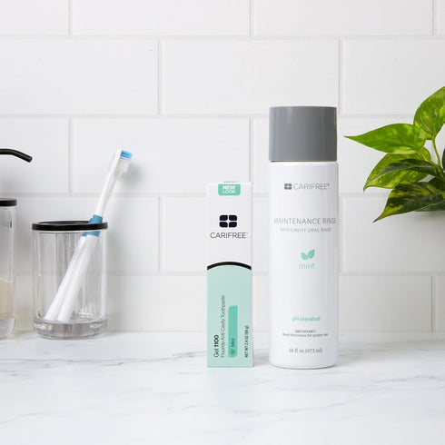 Recommended (2 Set) CariFree Maintenance & Prevention Kit, Mint | Anti-Cavity Fluoride Toothpaste & Mouthwash Freshens