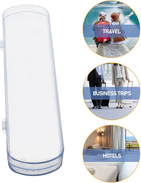 Cabilock Large Case Organizer Toothpaste Blue, Portable Storage Plastic Case Holder for Camping Toothbrush