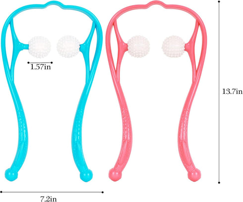 U Scinan Hammer Body Massage Pat Back Massage Tools Portable Massager Clap Stick for Shoulder Neck Foot (Blue+Pink)