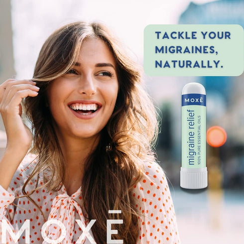 MOXE Migraine Relief Nasal Inhalers, Portable Aromatherapy Essential Oils for Headaches, 3 Pack, USA Made, Pure