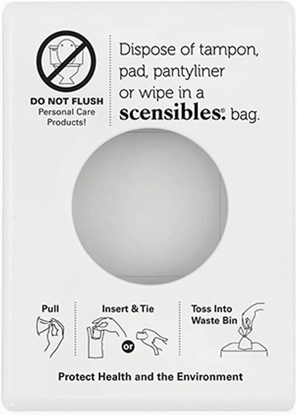Scensibles Bathroom Dispenser for Menstrual Care Disposal - Bag Dispenser and Refill
