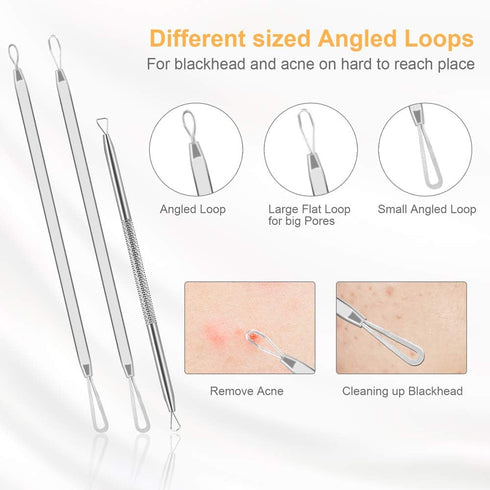 UUBAAR 9 PCS Pimple Popper Tool Kit, Blackhead Remover Tools with Tweezers for Facial Extraction