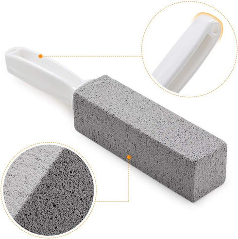 2 Pack Toilet Cleaner, Hard Water Build Up Remover with Ergonomic Handle, Pumice Stone Stain Remover Tool
