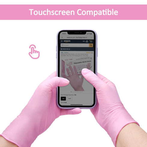 Pink Disposable Exam Gloves, 3-mil, X-Small, 100-ct Box, Powder-Free, Latex-Free Medical Grade