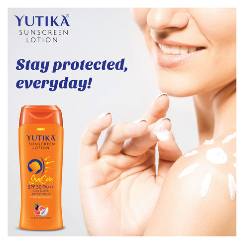 Yutika Sunscreen Lotion SPF 30 PA+++ for Women and Men, UVA & UVB Protection for Face and Body 100/3.53 Fl Oz