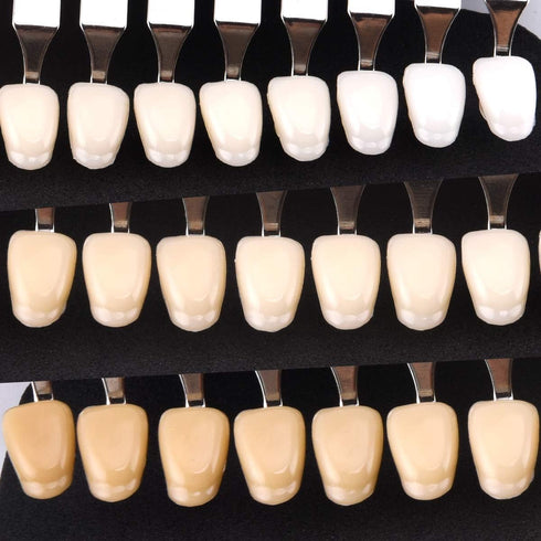 SEVENLASH 3D R-20 20 Professional Teeth Whitening Shade Guide with Mirror, Classical Tooth Bleaching Shade Chart Colors