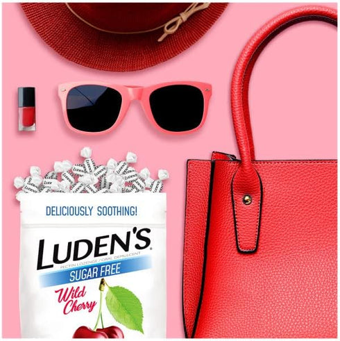 Luden's Sugar Free Wild Cherry Throat Drops, 25 Count (3 Pack) for Sore Throat Relief