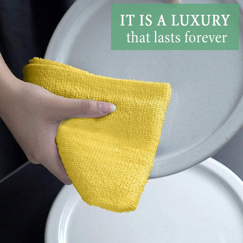 100% Cotton Terry Towel Cleaning Rags Yellow 14'x17'|Pack of 60|Grade Yellow Rags|Soft Large Cleaning Rags|Super Absorbent|Quick Dry|Multipurpose Towels|Restaurant Towels|Reusable Shop Rags by TOALLA