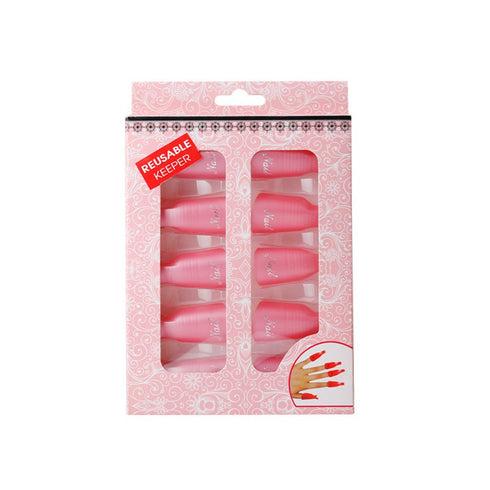 KINGMAS 10 Pcs Gel Nail Polish Remover Clips - Plastic Acrylic Nail Art Soak Off Wrap Cleaner Cap Clips