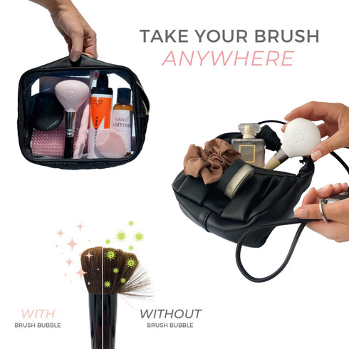 Original Brush Bubble Silicone Makeup Brush Covers for Travel, A Storage & Organizer Case for Brushes to protect Makeup Bag, Universal Design For Single & Multi-fit, Peach Tan, 2 Pack Set