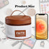 Round Makeup Bag, Compact Travel Case for Skincare, Cosmetic Case for Traveling, Diamond Texture Round Travel Case with Wide Handle (Brown)